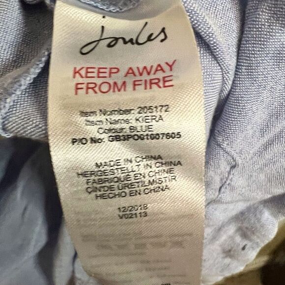 Joules Womens Chambray Shift Size 12 Denim Linen Dress Drawstring Beach Travel - Picture 5 of 8